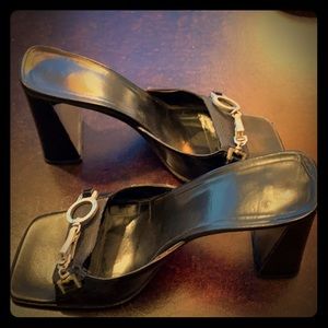 Prada Utility Open Toe Heels